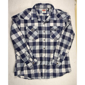 Wrangler mens 2XL blue white Watch Plaid Hiking Outdoors Grampacore